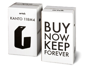 Karton „Buy now, keep forever“