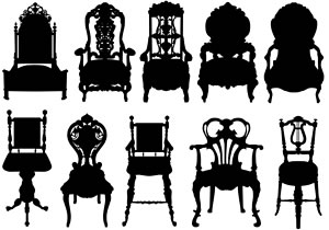 Piktogramme barocker Stühle.